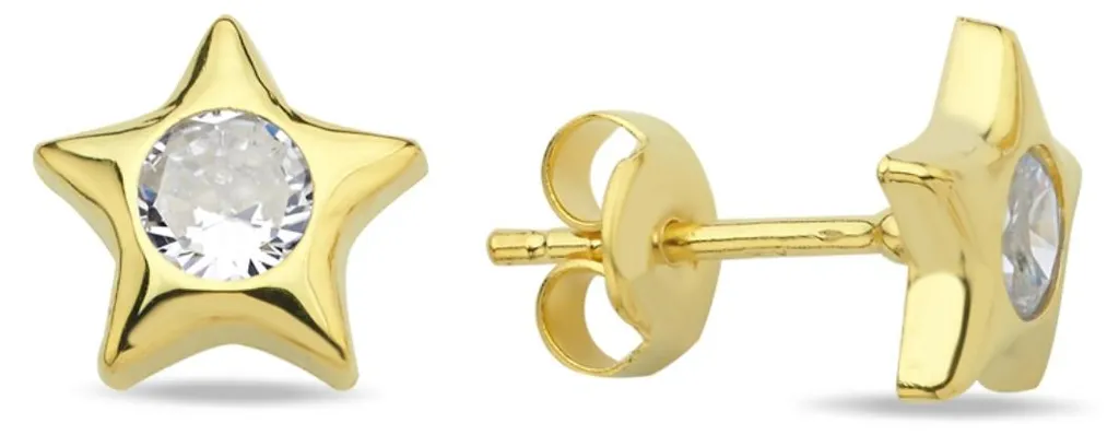 Boucles d'oreilles étoile en argent 925 plaqué pour femme chic