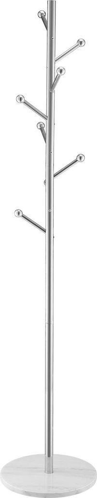 SucceBuy Garderobenständer, 370x370x1730 mm, Kleiderständer mit robustem Marmorsockel & 8 Haken, Jackenständer in Baumform für Flur, Büro, Woh...