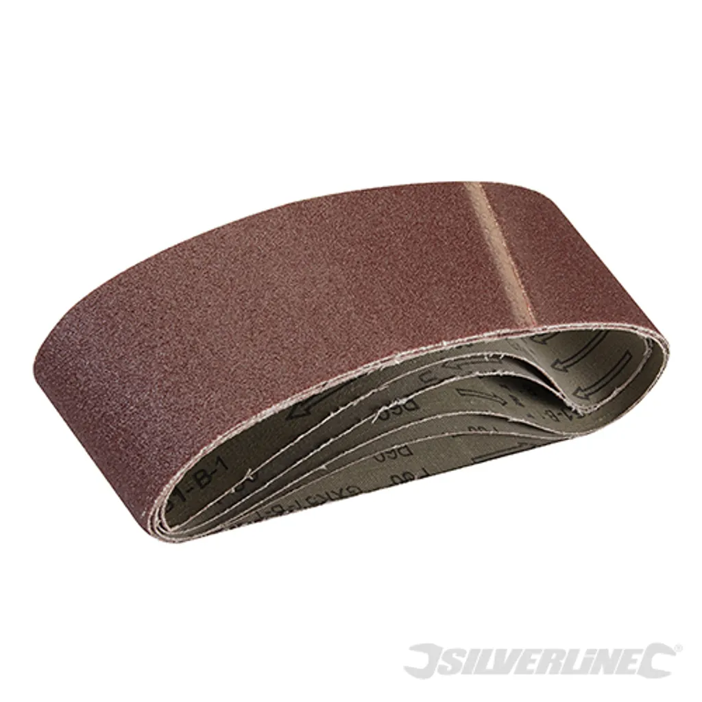 Lot de 5 Bandes Abrasives en Toile Résistante 75x533mm Silverline 308931