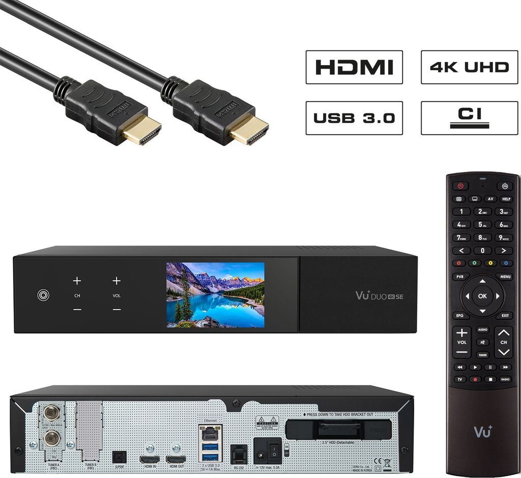 VU+ Duo 4K SE 1x DVB-S2X FBC Twin Tuner Linux OS, USB-PVR, Produktbild 11