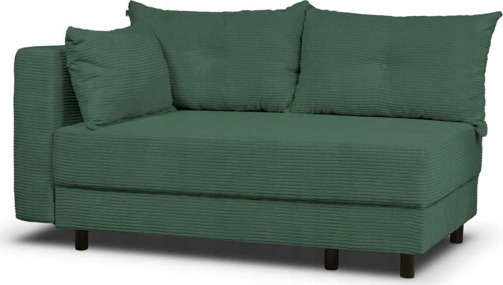 Schlafsofa - mit Bettkasten - Grün - 3 Sitzer Sofa - Couch mit Schlaffunktion - Stilvoll Bettsofa - Wohnzimmer Polstersofa - Links - ZOOMY