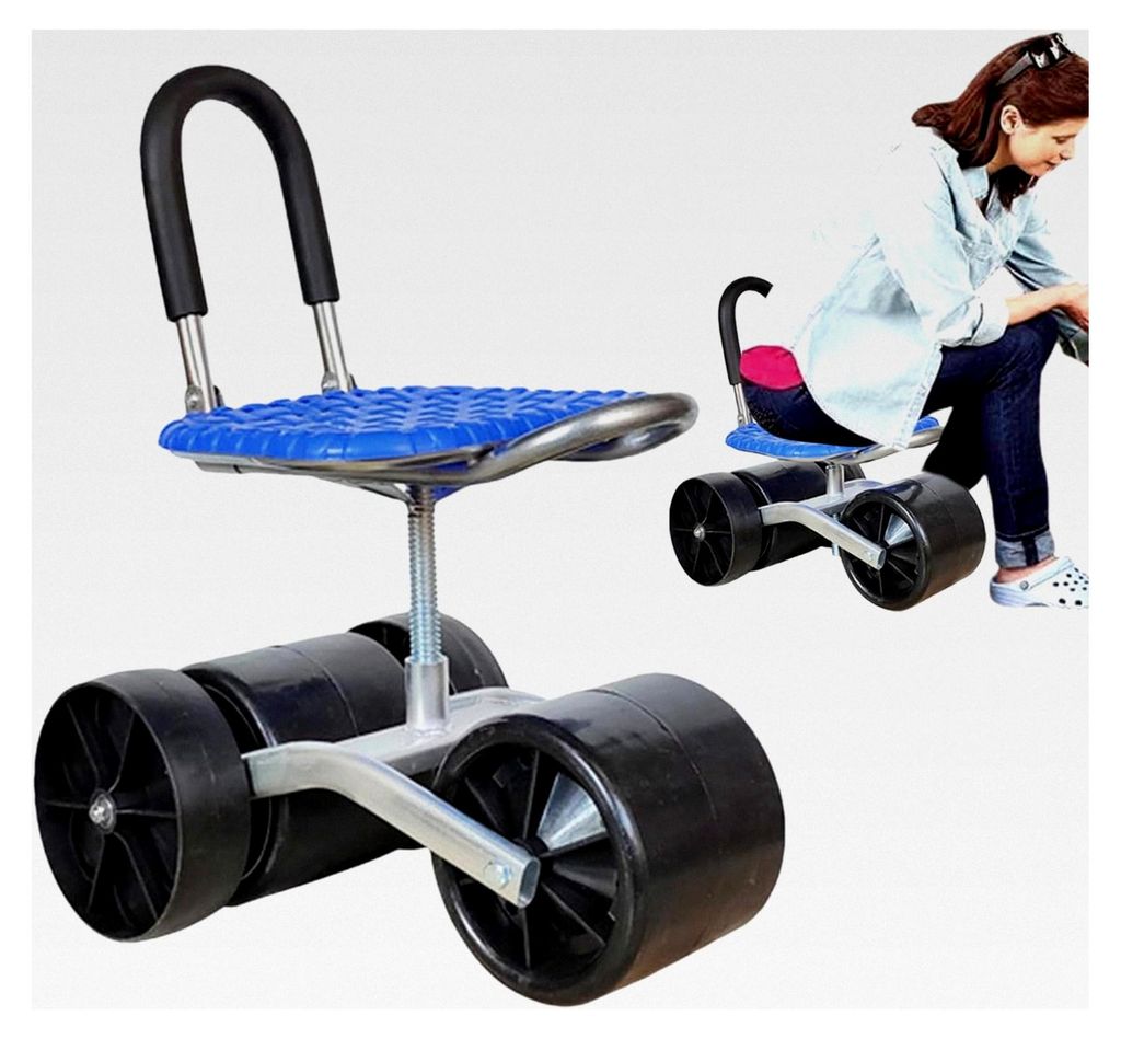 Gartenstuhl mit Rollen, höhenverstellbarer Gartenarbeitssitz