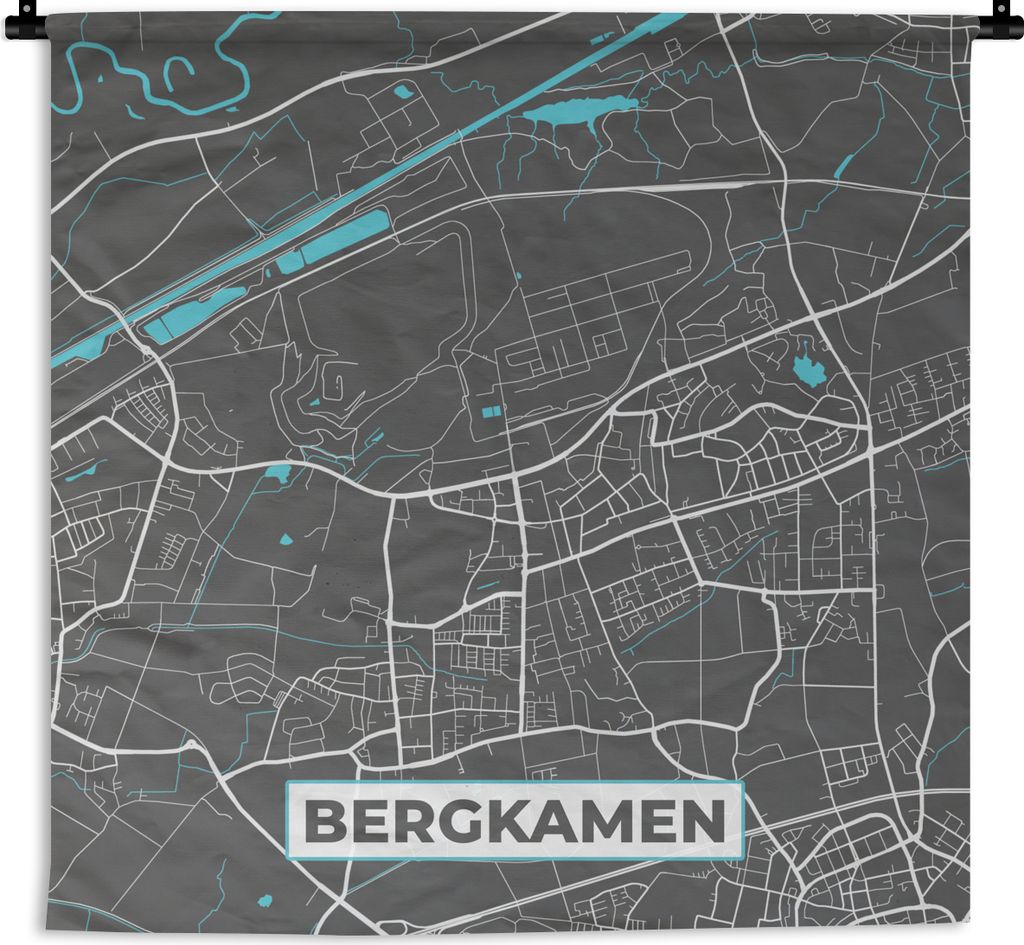 MuchoWow Wandteppich Wandbehang Karte - Stadtplan - Bergkamen - Deutschland - Blau 60x60 cm Tapisserie Dekoration Wandtuch - Dekorationen - Wand ...