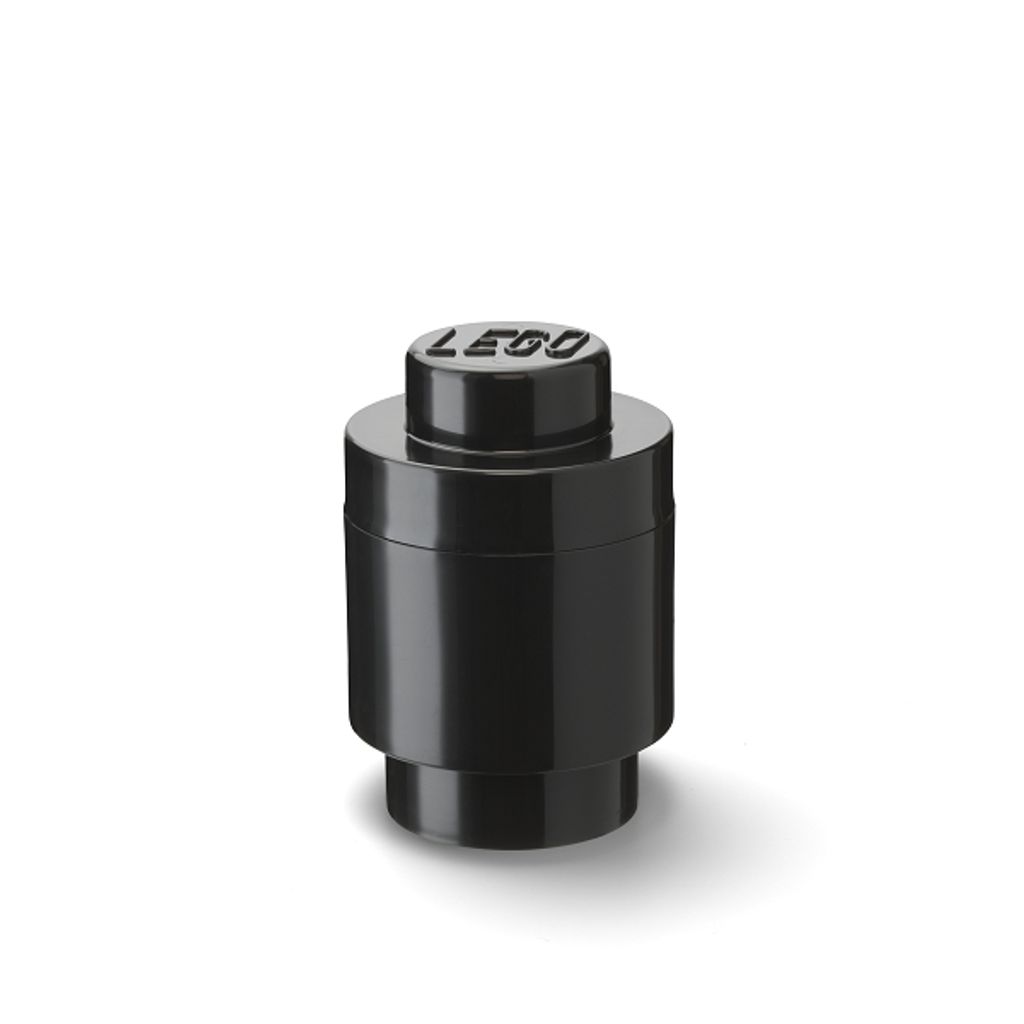 LEGO Storage Brick 1 rund schwarz, Aufbewahrungsbox