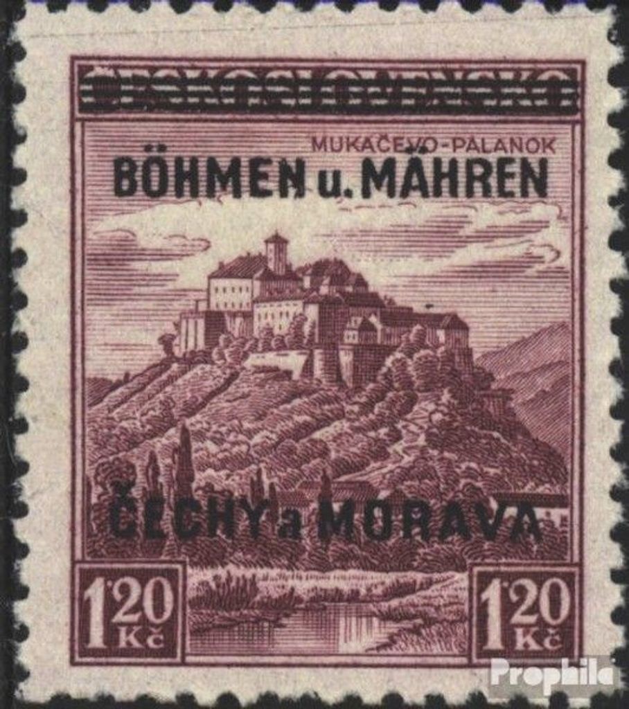 Briefmarken Böhmen und Mähren 1939 Mi 11 postfrisch Aufdruckausgabe
