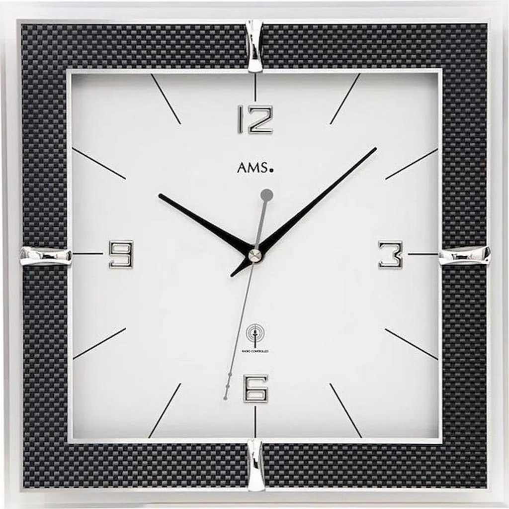 Horloge Murale pour Bureau AMS 5855 - Heure Exacte Radio-Pilotée 30 cm