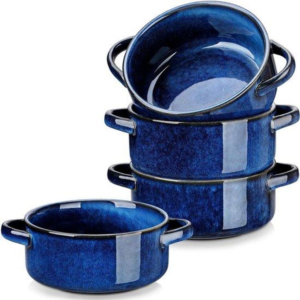 Keramische Suppenschalen-Set, 4-teilig, 30 oz, mit Handgriffen, für Chili, Nudeln