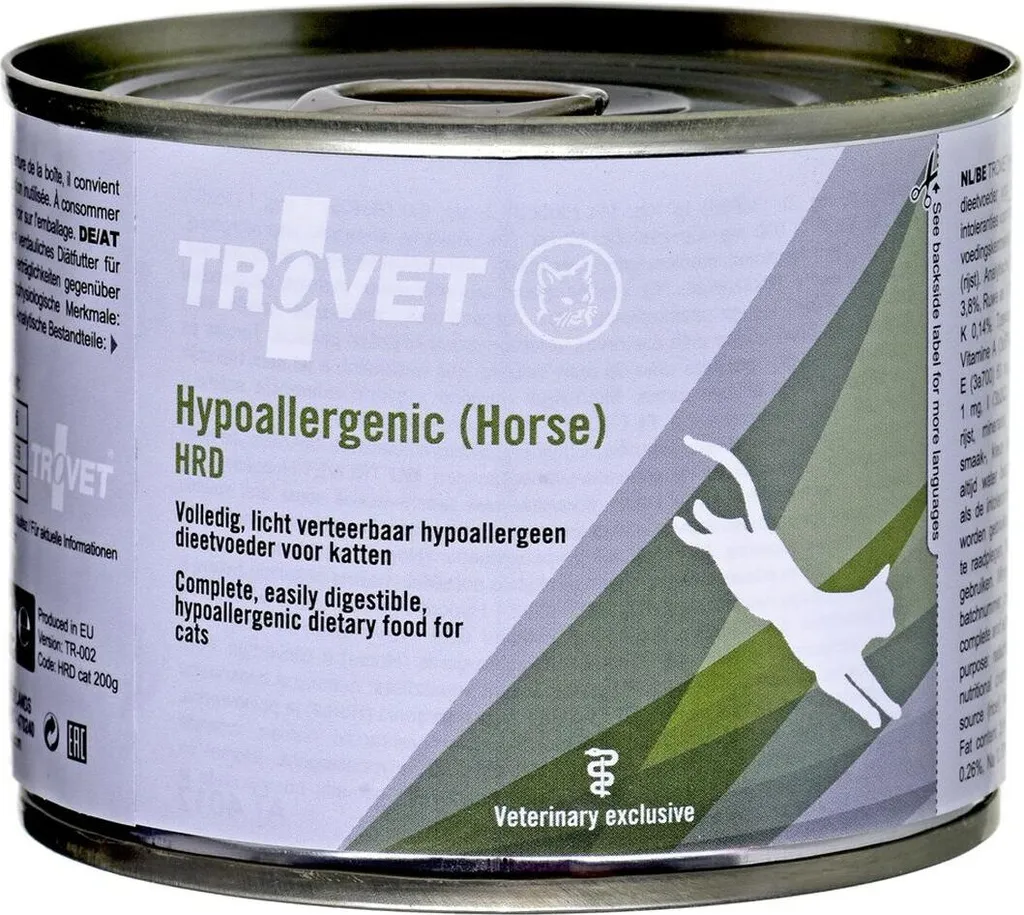 Trovet HRD Chat Hypoallergénique Cheval - Sans Céréales et Riche en Fer