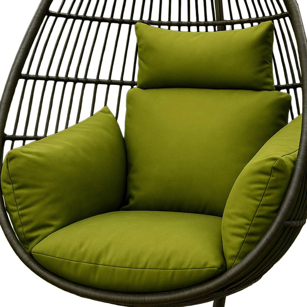 HOMESCAPES Hängesessel-Kissen Outdoor grün mit Kopfstütze, Produktbild 
