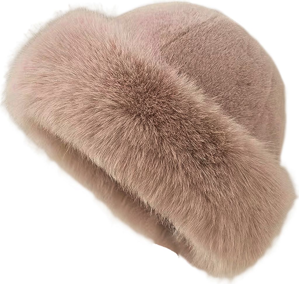 Wintermütze für Damen dick flauschig Kunstfell Wärmespeicherung winddicht im Mongolei-Stil ohne Krempe einfarbig für den Außenbereich Radfahre...