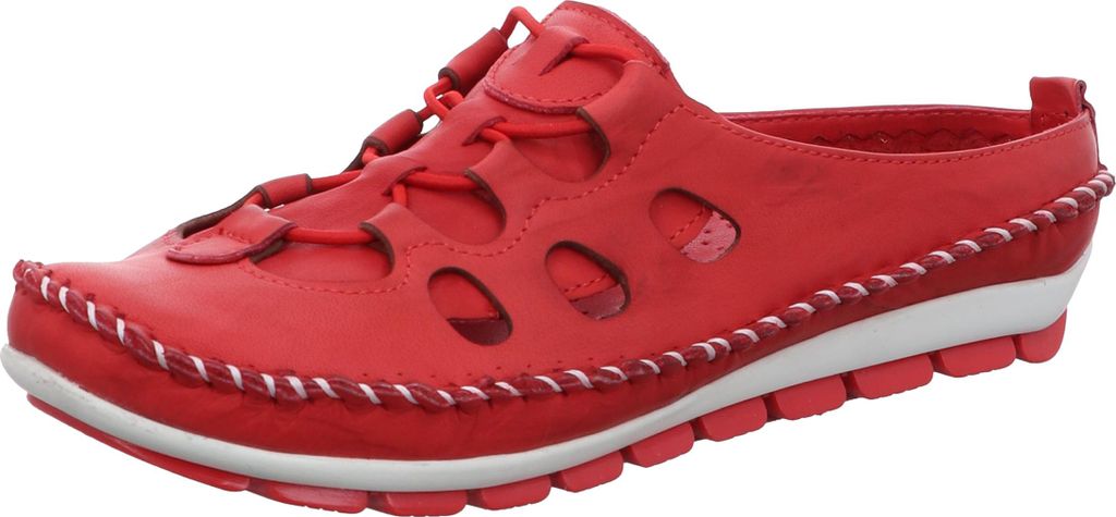 Gemini Damen Sabot Leder Pantolette mit Cut Outs und Wechselsohle 382646-01, Größe:42 EU, Farbe:Rot