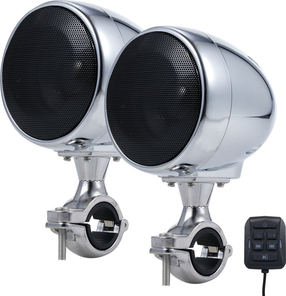 SPK400 4 Zoll wasserdichter BT-Motorradlautsprecher mit zwei 20-W-Lautsprechern, Lautsprecher zur Motorradlenkermontage, mit Fernbedienung, Au?enla...