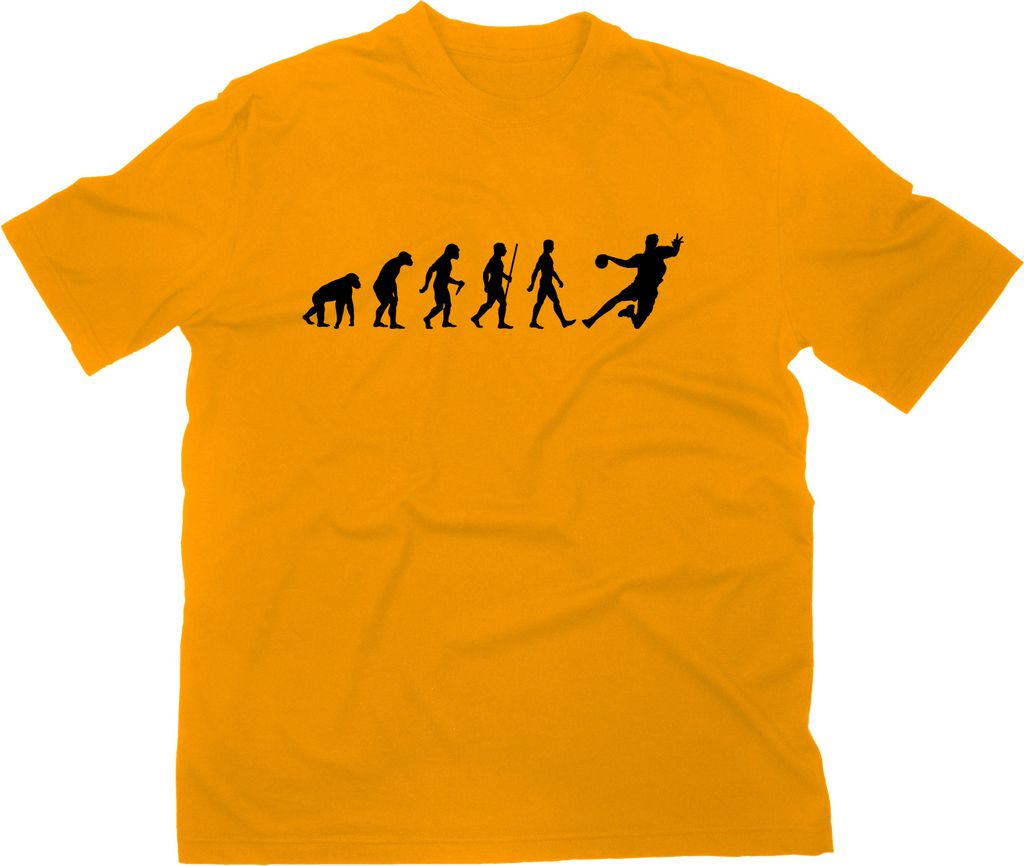 Styletex23 T-Shirt Handball Evolution of Man Fun, gelb, S