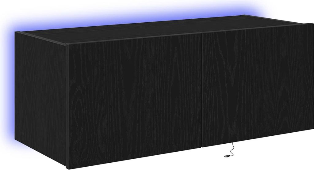 vidaXL TV-Wandschrank Schwarz Eichen-Optik 80 x 35 x 31 cm