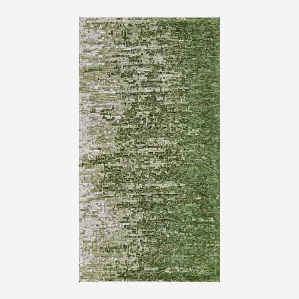 Weicher Chenille-Teppich Tamigi Pistachio – Waschbar, rutschfest, Wohnzimmer-Nachbildung
