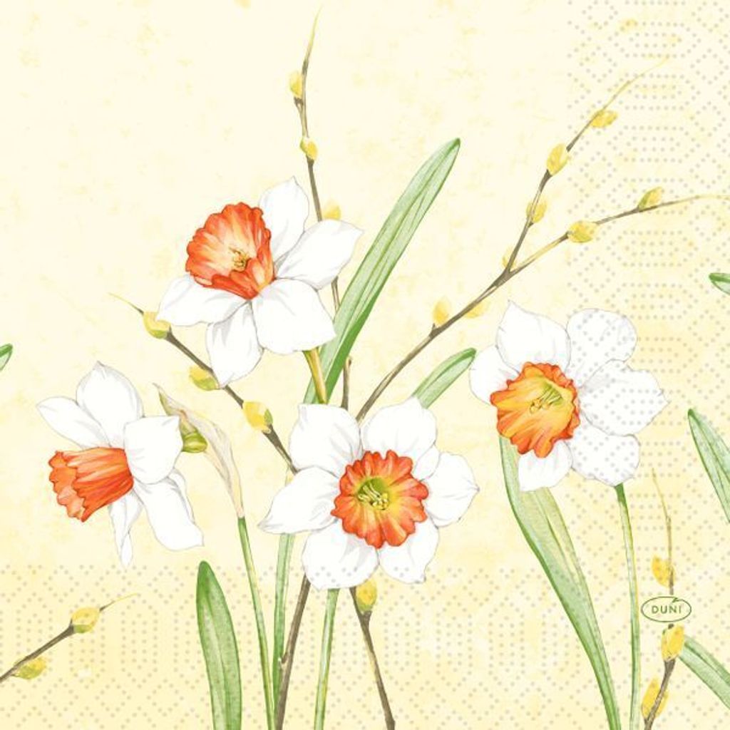500 Duni Tissue-Servietten 33 x 33 cm Daffodil Joy 3-lagig