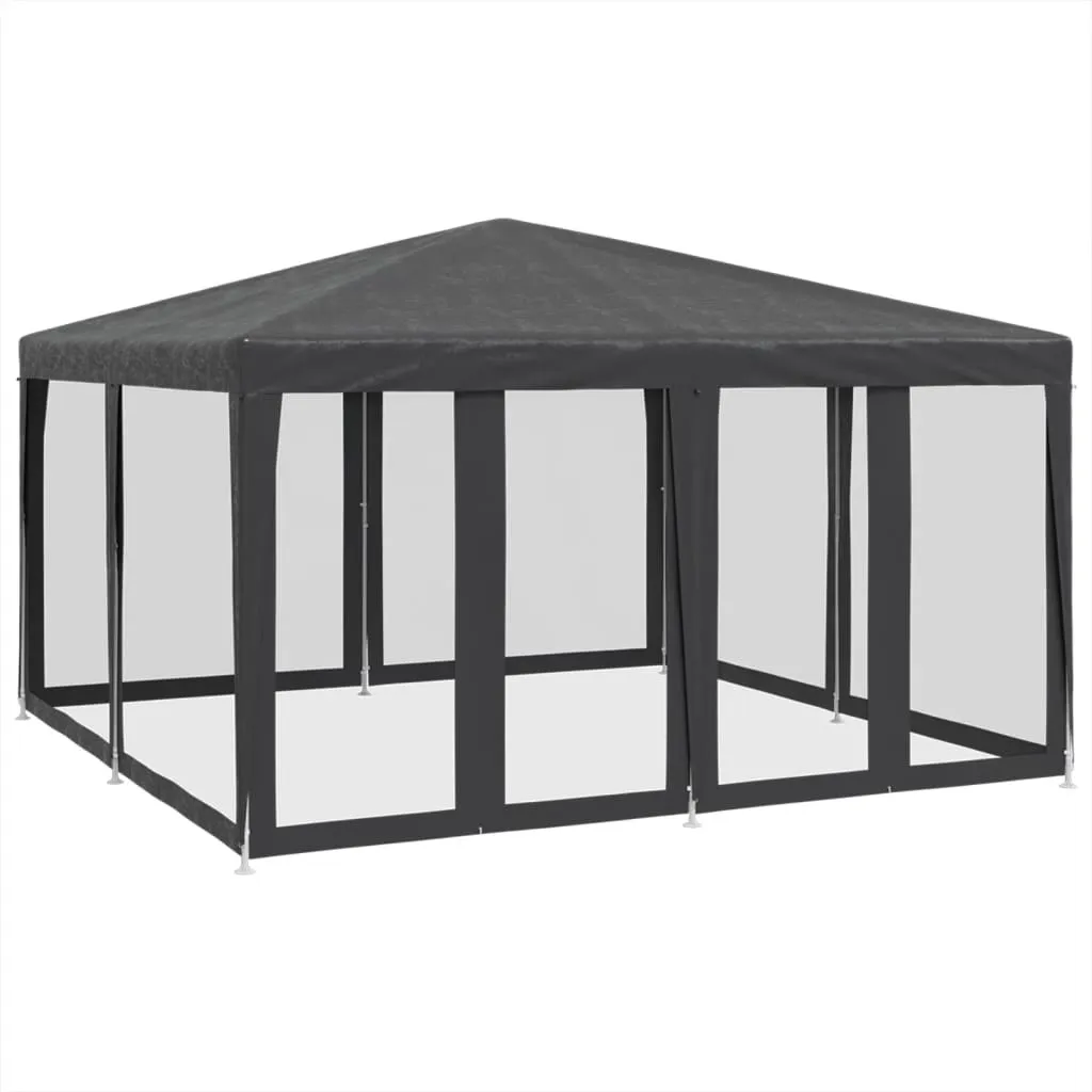 Barnum de jardin 4x4 m avec parois moustiquaires en maille Anthracite