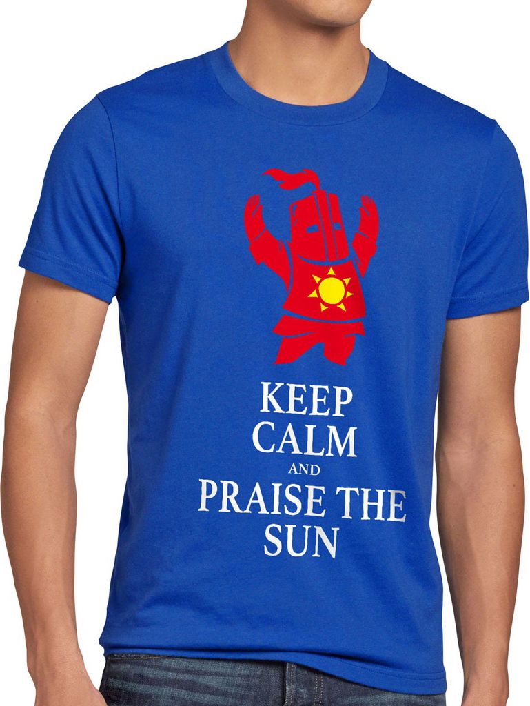 BaumwolleCloud Keep Calm and Praise the Sun Herren T-Shirt Sunbro Solaire