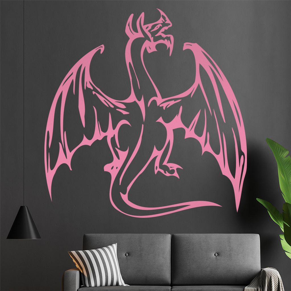 Mystischer Drachen Wandtattoo in 6 Größen - Wandaufkleber Wall Sticker - Dekoration, Küche, Wohnzimmer, Schlafzimmer, Badezimmer