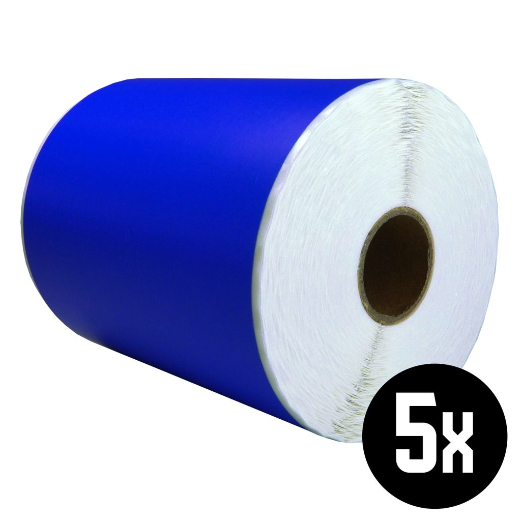 DULA Etiketten - Kompatibel mit Zebra 102x152mm - Blau - Permanent - 5 Rollen - 300 Etiketten pro Rolle - Kern 25mm