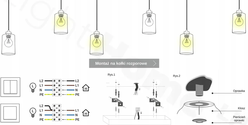 Plafonnier salon Helix Cage à 2 lumières, luminaire design pour chambre