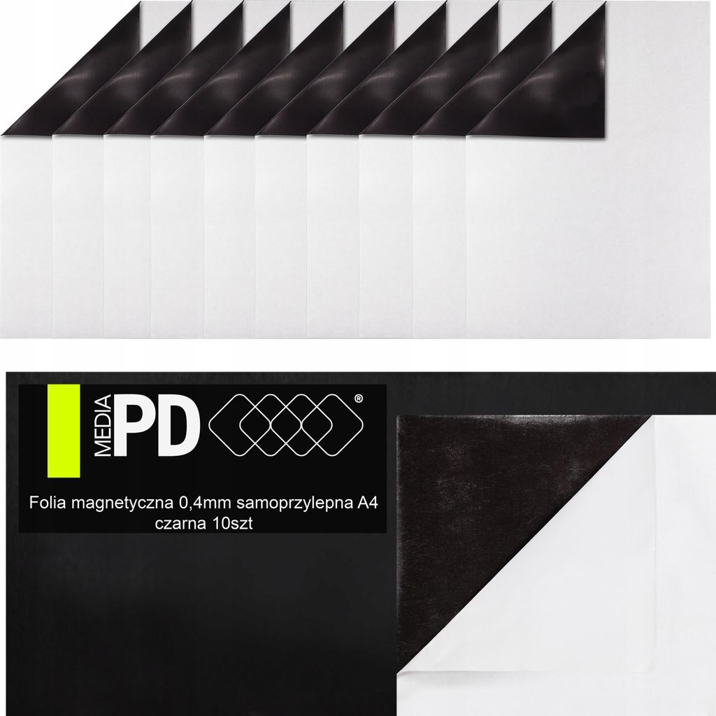 Magnetfolie Selbstklebend DIN A4 – 10er Set – 0,4mm Stark – Produktbild 