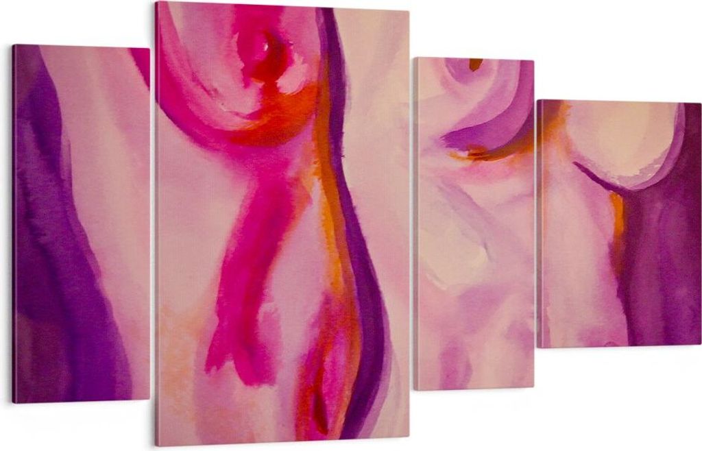 Bild auf Leinwand - Leinwandbild - Frau Tat Körper - 120x70cm - Wand Bild - Wanddeko - Wandbilder - Leinwanddruck - Bilder - Kunstdruck - Wanddeko...