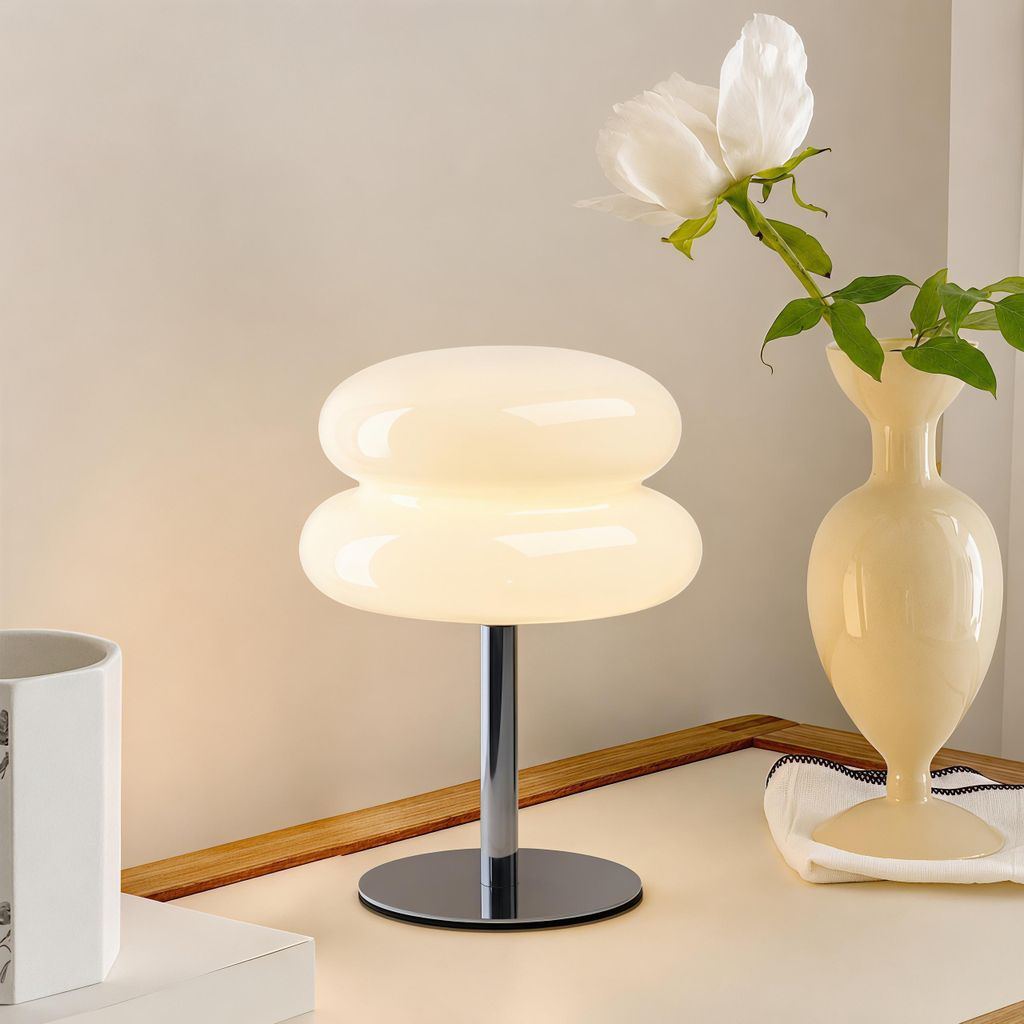 Nachttischlampen, LED Tischlampe, USB-Stecker, Dimmbare kuppelförmige Tischleuchte, 3 Lichtfarben Schreibtischlampe, Dekotischlampe Weiß