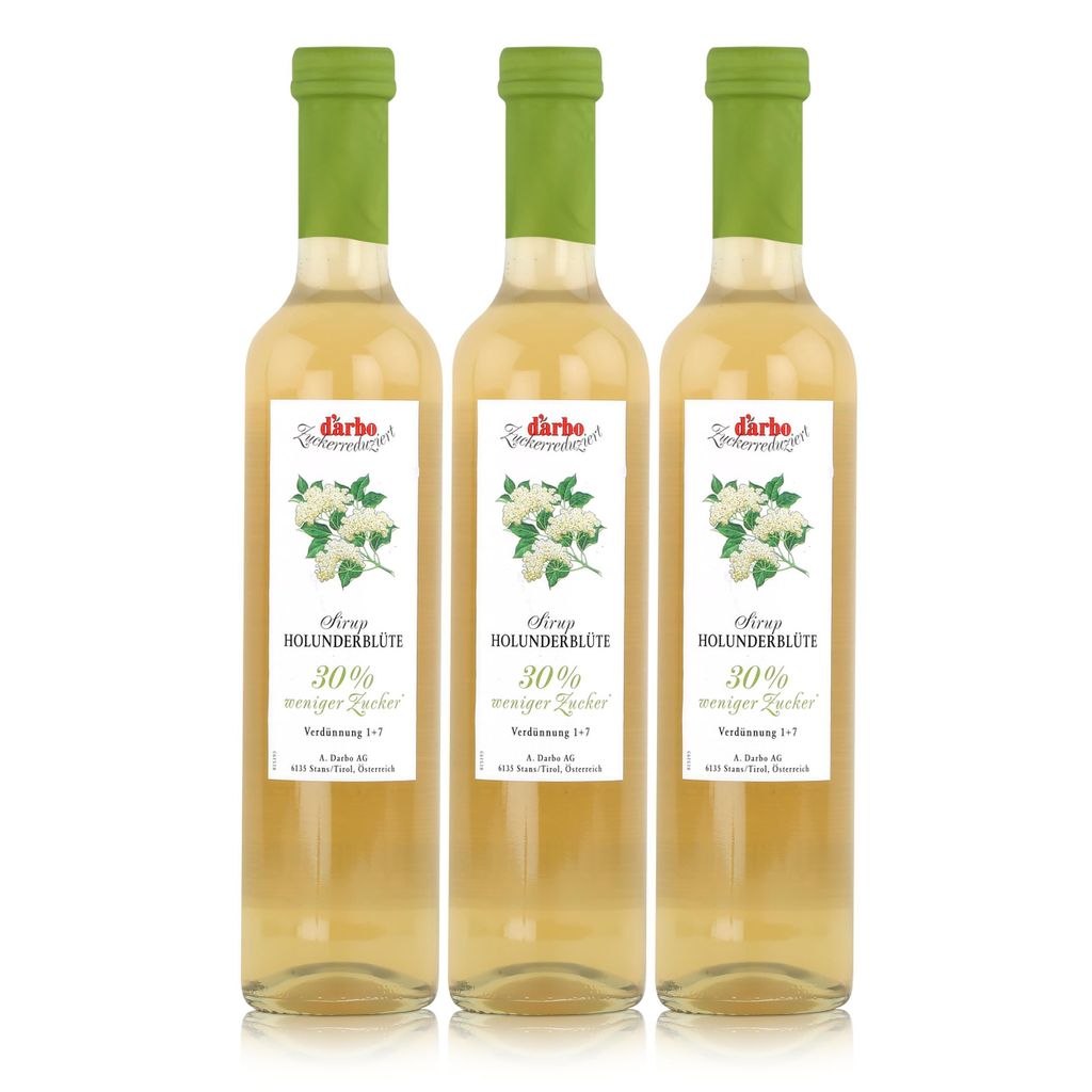 Darbo Holunderblüte Sirup 30% weniger Zucker 500ml - Produktbild 