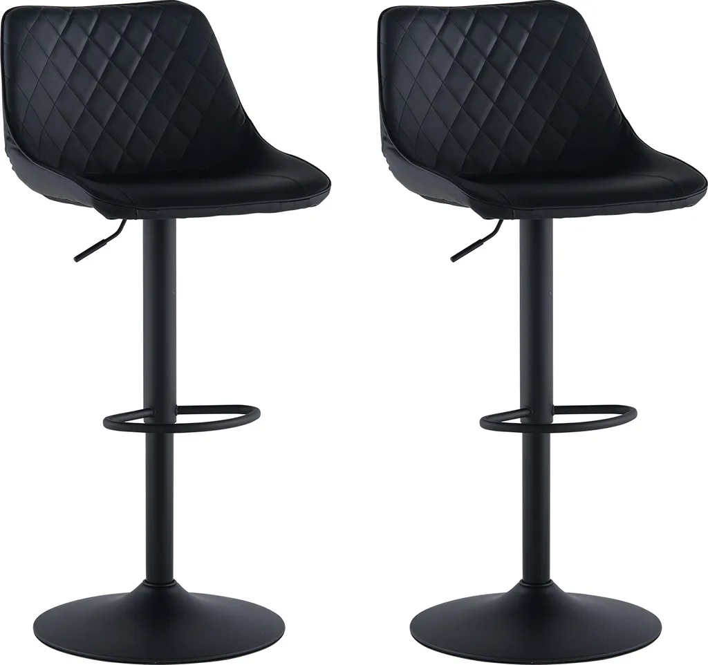 Tabouret de Bar Réglable Vintage CLIPOP - Lot de 2 Chaises de Cuisine