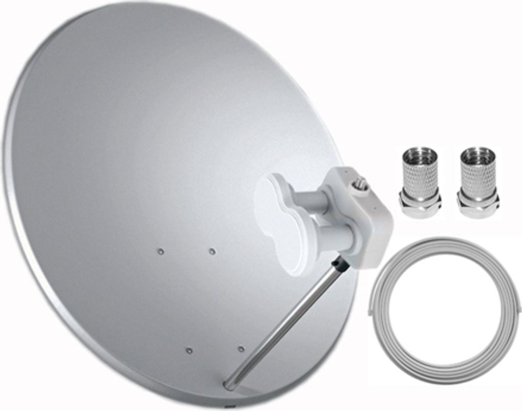 Satellitenschüssel Tele System Satellitenset 80 cm + Monoblock Single
