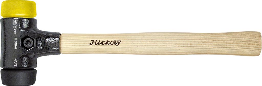 Wiha Schonhammer Safety mittelweich/mittelhart mit Hickory-Holzstiel, Rund-Schlagkopf 40, 325 mm