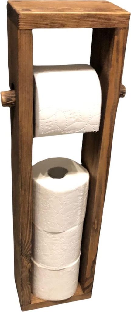 Portarotolo in legno, realizzato artigianalmente in stile Immagine del prodotto 