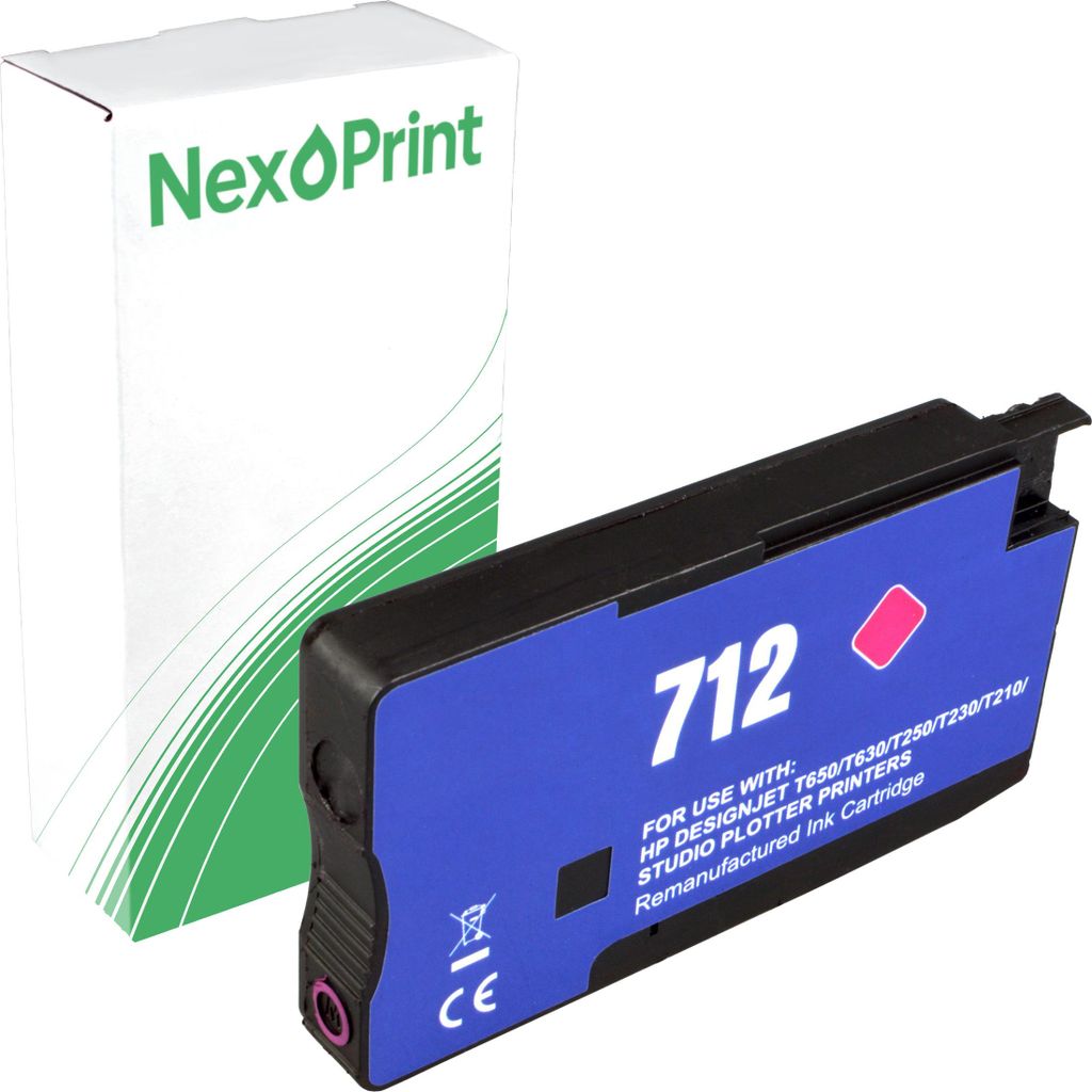 NexoPrint 3ED68A 712 magenta Druckerpatronen kompatibel zu HP DesignJet T 250 DesignJet T 630 24 inch DesignJet T 630 36 inch - Hohe Ergiebigkeit