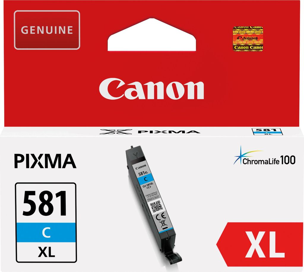 CANON CLI-581C XL High Yield Cyan Ink Cartridge (CLI581XL) Immagine del prodotto 