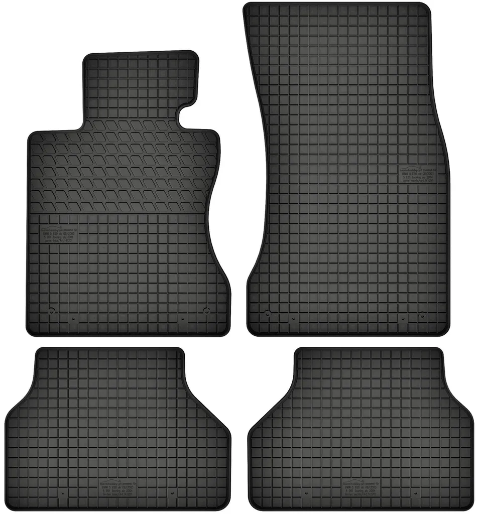Tappetini Gomma BMW Serie 5 E60 E61 (2003-2010) - Set 4 Pezzi Nero