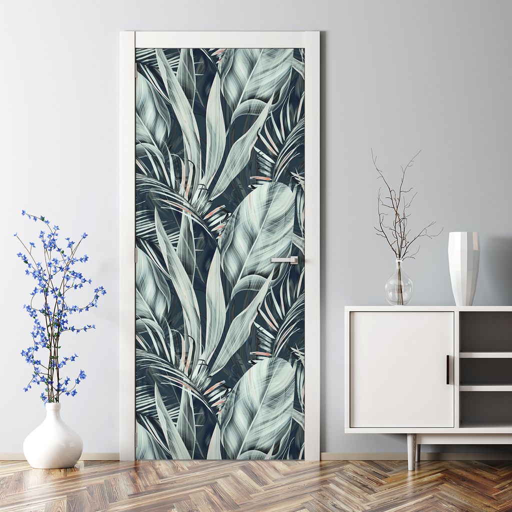 Dekorative Türtapete Türposter selbstklebend Klebefolie Türaufkleber Flamingo Wald Tiere 70 x 200 cm