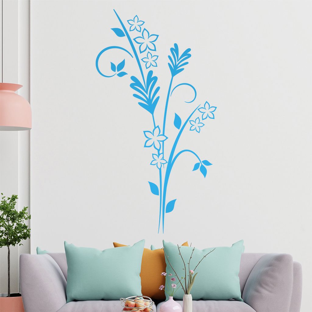 Blumen - Sterne - Ornamente Wandtattoo in 6 Größen - Wandaufkleber Wall Sticker - Dekoration, Küche, Wohnzimmer, Schlafzimmer, Badezimmer