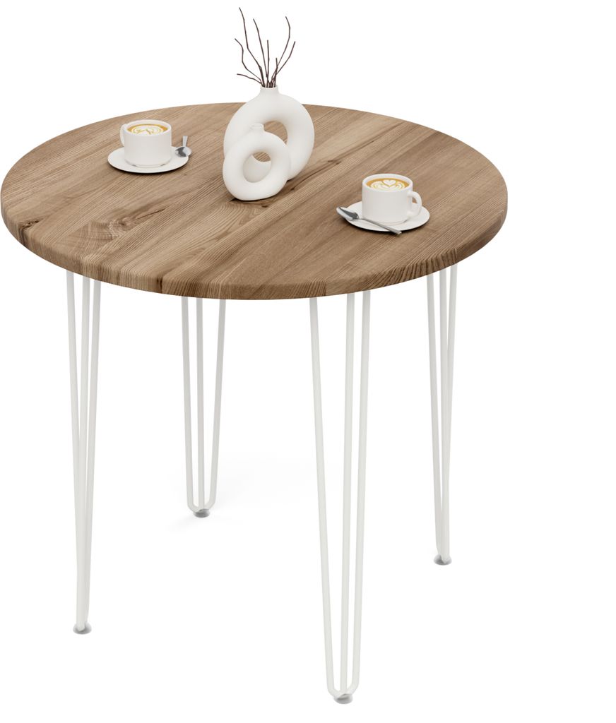 LAMO Manufaktur Tisch rund 80 cm | Holztisch rund, Esstisch für 2 Personen | Runder Tisch für Küche, Esszimmer | Stärke: 28mm, Farbe: Nussbaum,...
