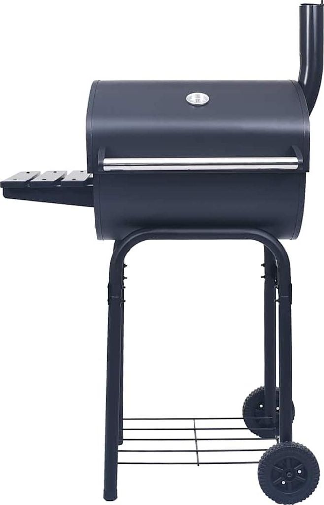 vidaXL Holzkohlegrill Smoker mit Unterer Ablage Schwarz