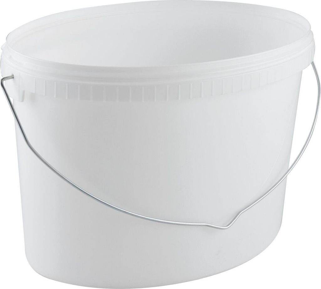 Eimer Oval 5,5L weiß mit Bügel - Kunststoff, Farbeimer, ohne Deckel