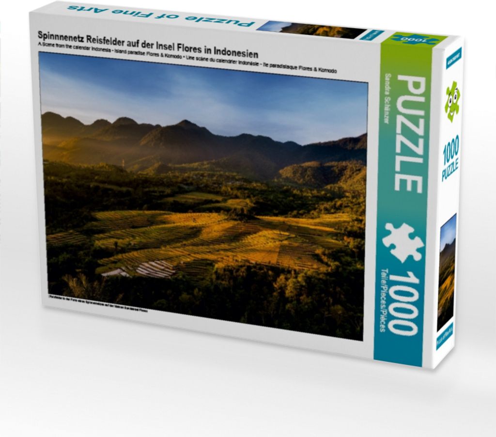 Calvendo Spinnnenetz Reisfelder auf der Insel Flores in Indonesien 1000 Teile Puzzle quer 640x480mm, Schänzer Sandra; 7443207