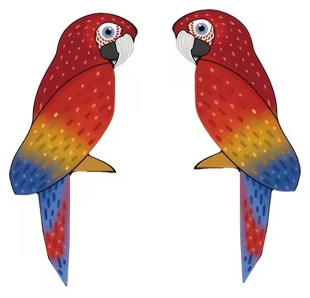 1 Paar Papageien-Türrahmen-Dekoration aus Holz, farbenfroher tropischer Vogel-Türaufsatz, hölzerne Eckwanddekoration für Zuhause, Badezimmer, S...