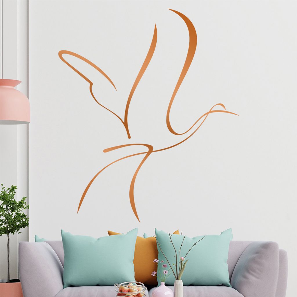 Vogel Linien Wandtattoo in 6 Größen - Wandaufkleber Wall Sticker - Dekoration, Küche, Wohnzimmer, Schlafzimmer, Badezimmer