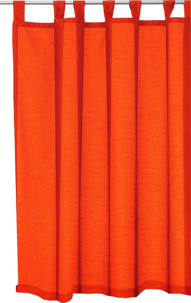 Vorhang orange 140x145 cm halbtransparent Seidenglanz Schlaufen Gardine Schlaufenschal