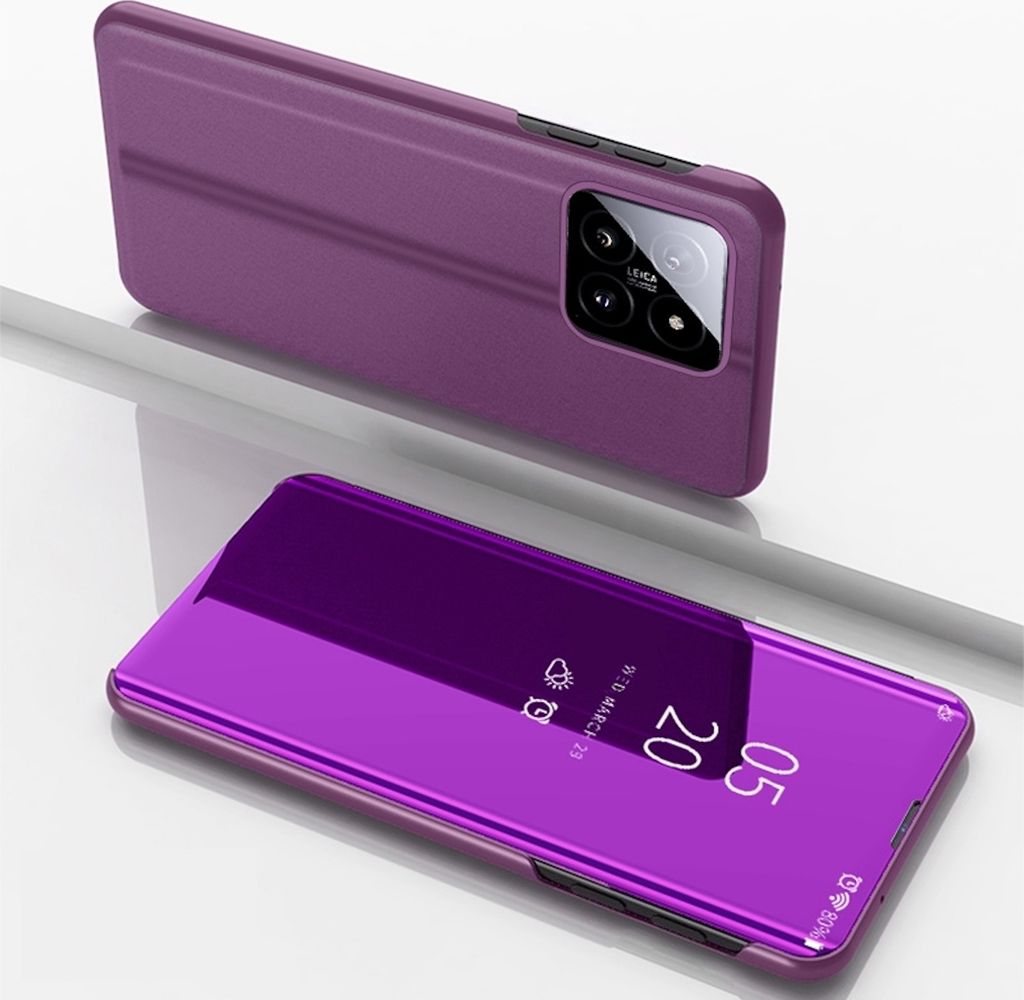 Für Xiaomi 14 View Spiegel Handy Smart Cover Wake UP Funktion Case Magenta