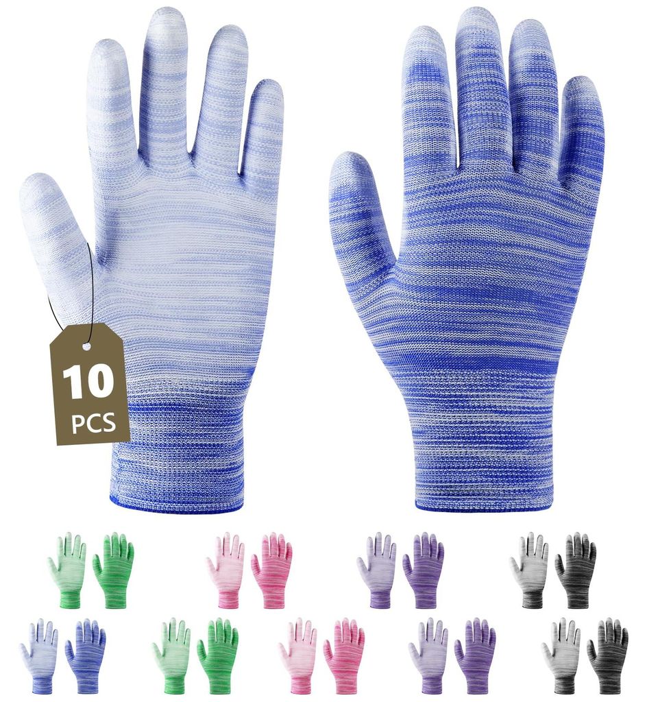 10 Paar Damen-Gartenhandschuhe, latexbeschichtete Gartenhandschuhe, atmungsaktive, schützende Arbeitshandschuhe, geeignet für die meisten Arbeiten.