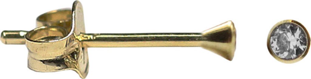 Kelch-Ohrstecker in Gelbgold mit transparentem Zirkonia 2-5mm Reinheit - 333 - 8 kt Größe - 4 mm