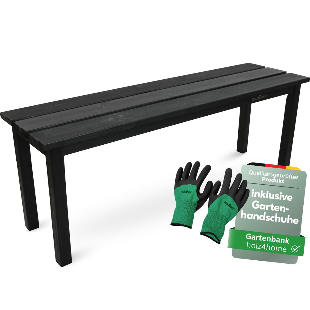 holz4home® Gartenbank Holzbank Schwarz I Kleine Bank ohne Produktbild 1