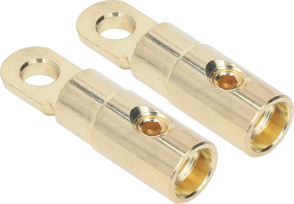 Paar Power-Batterie-O-Ring-Anschlüsse Messing vergoldet Hochpräzises Schweißen e Audio-Modifikation 4GA für 4-6GA
